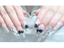 トゥートゥー(TOUTOU)/黒バラx埋め尽くしxシルバー