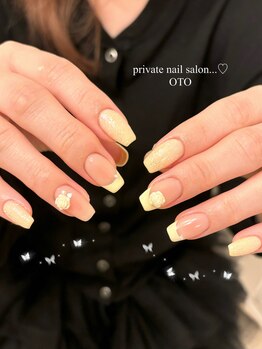 オト(OTO)/yellow nail design.