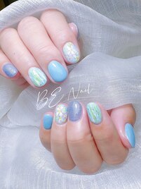 紫陽花デザインネイル