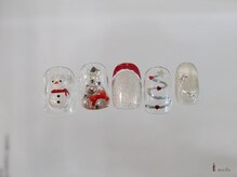アイネイルズ 横浜WEST店(I-nails)/クリアクリスマス雪だるま