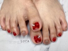 ネイルアトリエルカ(nail atelier LUCA)/W-994 大人可愛い赤べっ甲ネイル