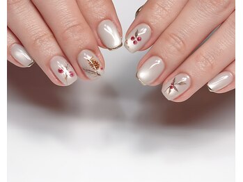 ボタニカル冬ネイル