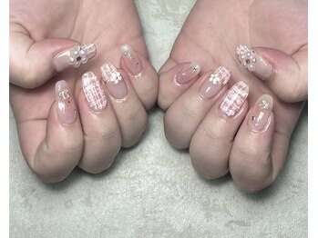 春ピンクネイル