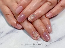 ネイルアトリエルカ(nail atelier LUCA)/W-67 春はピンク押し花ネイル