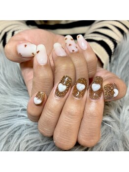 バレンタインネイル