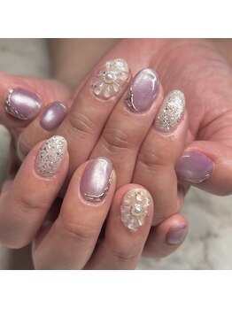 リノネイル(Lino Nail)/ぷっくりフラワーネイル