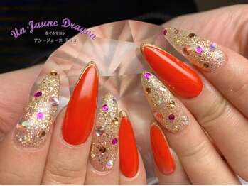 アン ジョーヌドラゴ/【ロングネイル】オレンジネイル