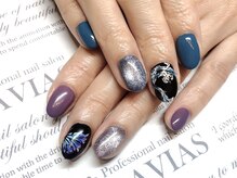 プロフェッショナル ネイルサロン ラヴィアス(LAVIAS)/【ジェル】ワンカラ＋アート２本