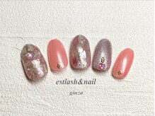 エストラッシュアンドネイル 銀座店(est lash&nail)/ピンクシェルタイルネイル