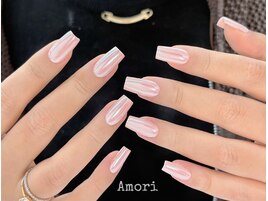 スクエア ピンク オーロラネイル