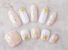 ネイルプラザ 河原町OPA店(NAIL PLAZA)/上/￥6800　下/Foot定額￥6900