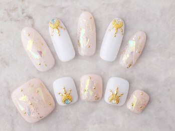 ネイルプラザ 河原町OPA店(NAIL PLAZA)/上/￥6800　下/Foot定額￥6900