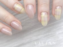 ヴィヴィアン ネイル(Vivian nail)/パステルチェック柄ネイル