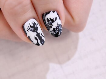 ラルネイル 大宮(Lull. nail)/＊モノクロ＊キャラアート＊