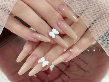 ワンホンネイル 新宿(Rumi Nail)/ヌーディー/スカルプ/ベージュ
