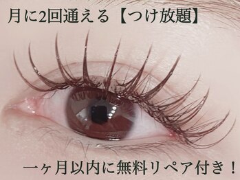 リジュ 渋谷(RIJU)の写真/渋谷でマツエクつけ放題☆【月2回通える♪1ヶ月以内無料リペア付き！フラットラッシュで華やか目元に☆