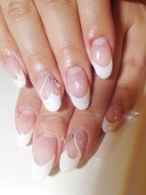 トゥーシェネイルズ(Touche'nails)/お客様ネイル　ハートフレンチ
