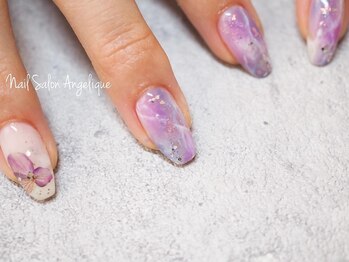 アンジェリーク(Angelique)/大理石調ネイル