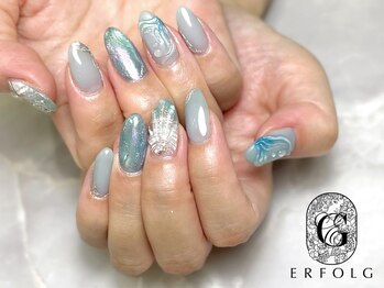 ネイルサロン エアフォルク 銀座(Erfolg)の写真/こだわり派の方に◎技術が光る繊細アートであなただけのお気に入りの指先を演出☆パラジェル/持ち込みもOK!