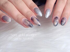 ネイビーもやもやデザイン