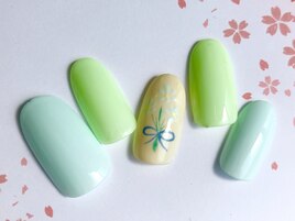 ミントフラワーネイル