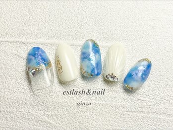 エストラッシュアンドネイル 銀座店(est lash&nail)/マーブルマーメイドネイル