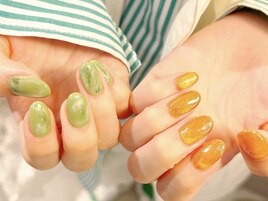 秋のちぐはぐネイル
