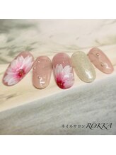 ロッカ(ROKKA)/桜色のフラワーネイル