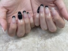トランク ネイル(trunc nail)/120分アートkirakira黒フレンチ
