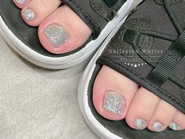 【キラキラ×フットネイル】