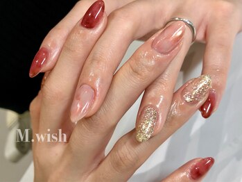 エムウィッシュ アヴァンス メルサ栄店(M.wish Avance)/ミラーonカラーの奥行きネイル