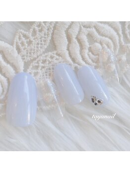 たゆ ネイル(たゆnail)/パラジェルブルーホワイトネイル