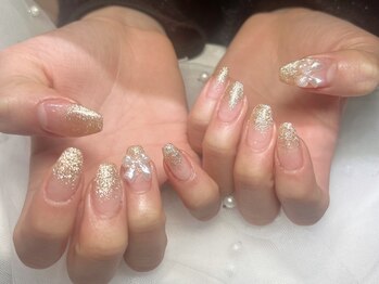 ジョアネイル(JOA Nail)/ラメグラ/リボン/春/シンプル