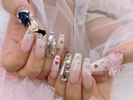 リボンガーリーネイル