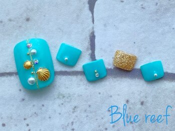 ネイルアンドまつげエクステ ブルーリーフ 四谷三丁目店(Blue Reef)/フット☆サマーネイル