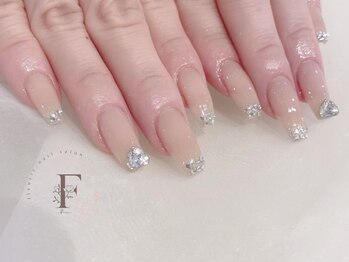 ガラスフレンチ/シンプルネイル