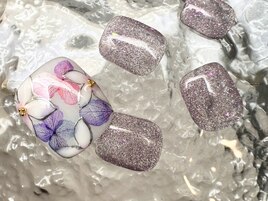 紫陽花フットネイル♪