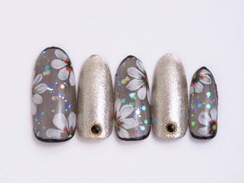ネイリックス 栄ガスビル(NAILX)/シースルーフラワーネイル