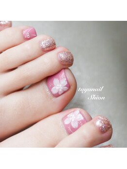たゆ ネイル(たゆnail)/フットパラジェルお花ネイル