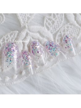 たゆ ネイル(たゆnail)/パープルラメグラデーション