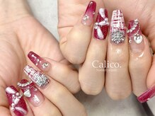 キャリコ(calico)/【ジェル】ツイード×リボン