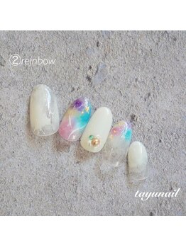 たゆ ネイル(たゆnail)/レインボーネイル☆虹色