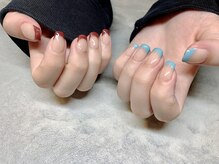 エンジェリック カラーズ(Angelic colors)/アシンメトリーフレンチネイル♪