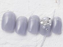 ジェミーネイル エビス(Jemiy nail ebisu)/ラメグララインフレンチ9480yen