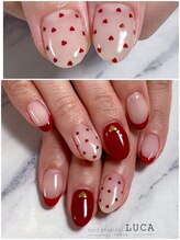 ネイルアトリエルカ(nail atelier LUCA)/W-567　ボルドーハートネイル