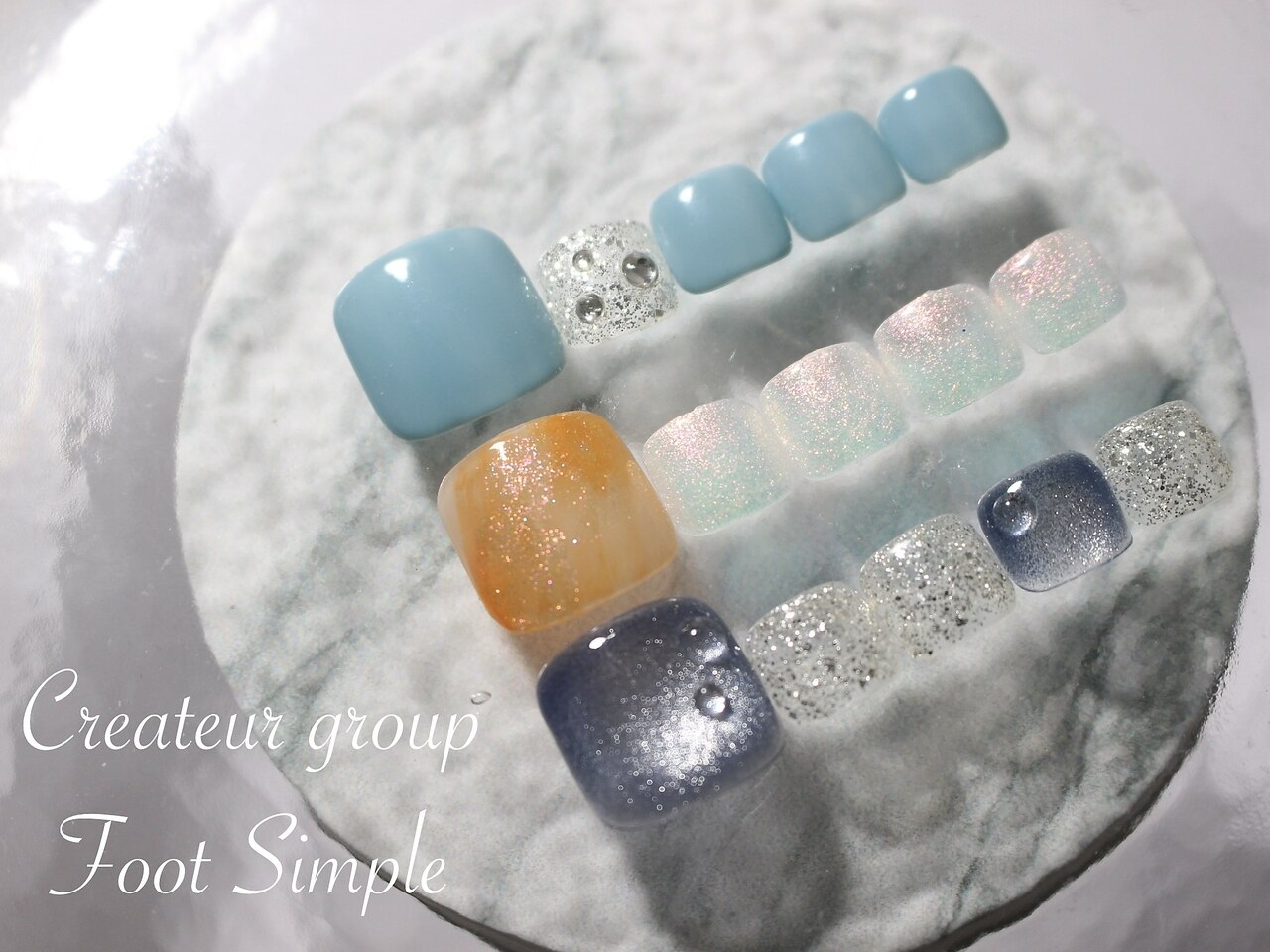 【付け替えオフ込】フットジェル☆シンプル定額アート〈Foot〉