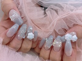 水色うるうるネイル