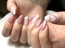 クリア 広尾 恵比寿(CLEAR)/リボン×ハートネイル