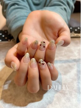 ダリア 西大寺本店(DAHLIA)/ゴールドラメネイル