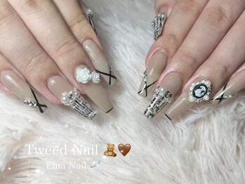 エマネイル プラスキハクヤ 枚方店(EmaNail+KIHAKUYA)/ツイードネイル